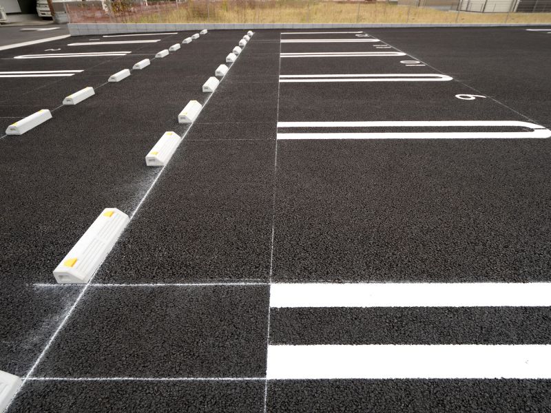Freshly Painted Parking Lot